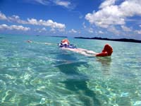 Me, floating off Whitehaven Beach