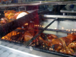 View of BBQ pork parts as we waited in line to order